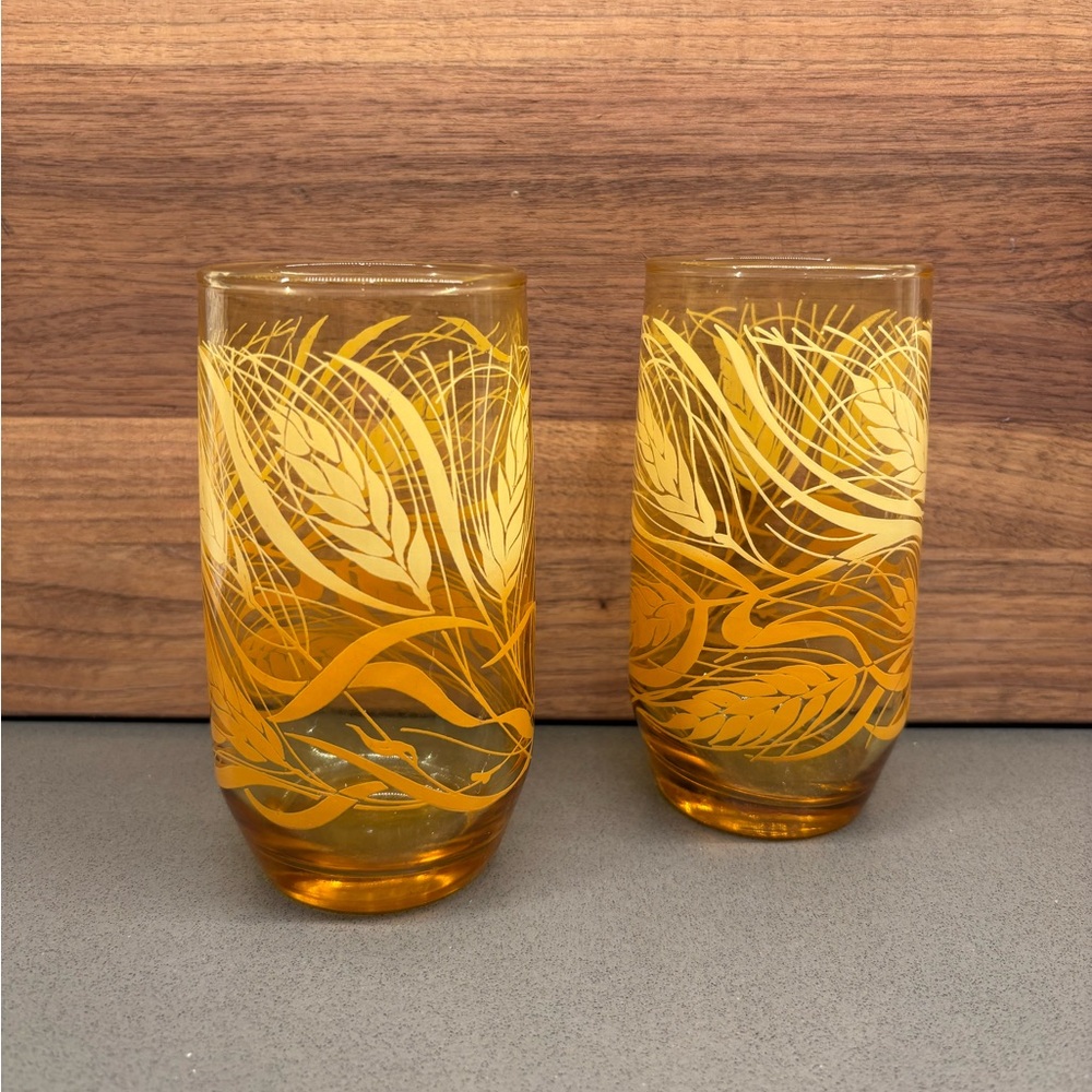 Anchor Hocking Wheat Glasses (2)